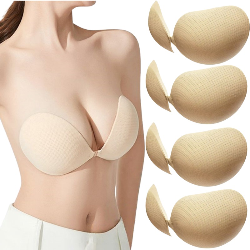 Strapless Bra Backless - 푸쉬업 스티키 브라 두꺼운 투명 실리콘