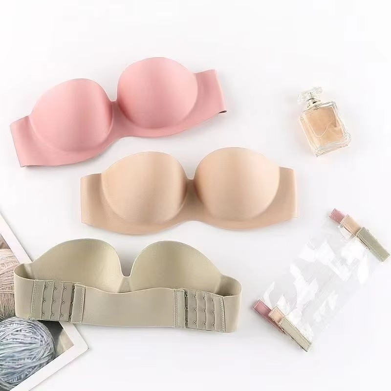 Strapless Bra Backless - 여성용 섹시 스트랩리스 푸쉬업 패드 브라