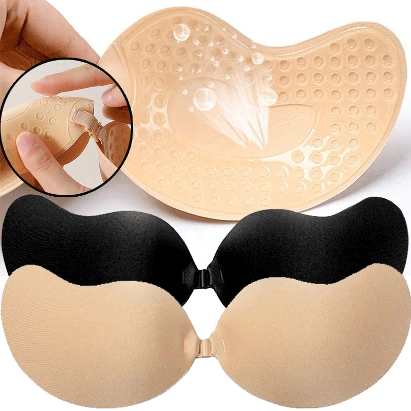Push Up Bra Padded - 재사용 가능한 접착식 니플 커버 A-D컵,
