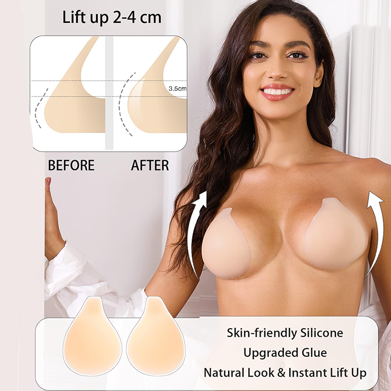 1/2 쌍 여성 스티커 브래지어 재사용 가능한 젖꼭지  - Strapless Bra Backless 리뷰 및 가격
