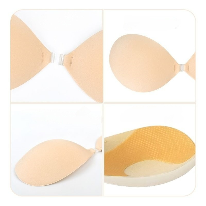푸쉬업 스티키 브라 두꺼운 투명 실리콘 가슴 패드 접착 - Strapless Bra Backless 리뷰 및 가격