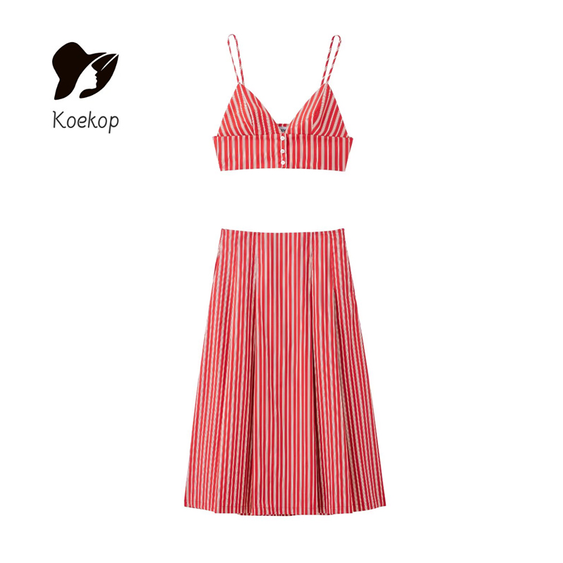 Koekop 여성 패션 섹시한 줄무늬 홀터넥 짧은 탑과 - Strapless Bra Backless 리뷰 및 가격