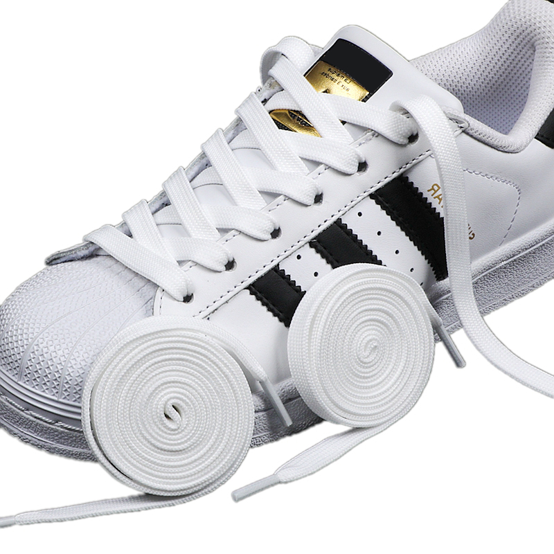 1 쌍 블랙 화이트 신발 끈 플랫 더블 짠 미끄럼 방지 - Adidas Shoes Superstar 리뷰 및 가격