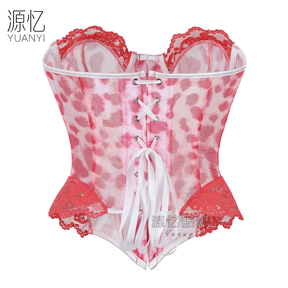 섹시한 소녀들을 위한 앞면 여밈 핑크 레오파드 프린트  - Corset Waist Cinch 리뷰 및 가격
