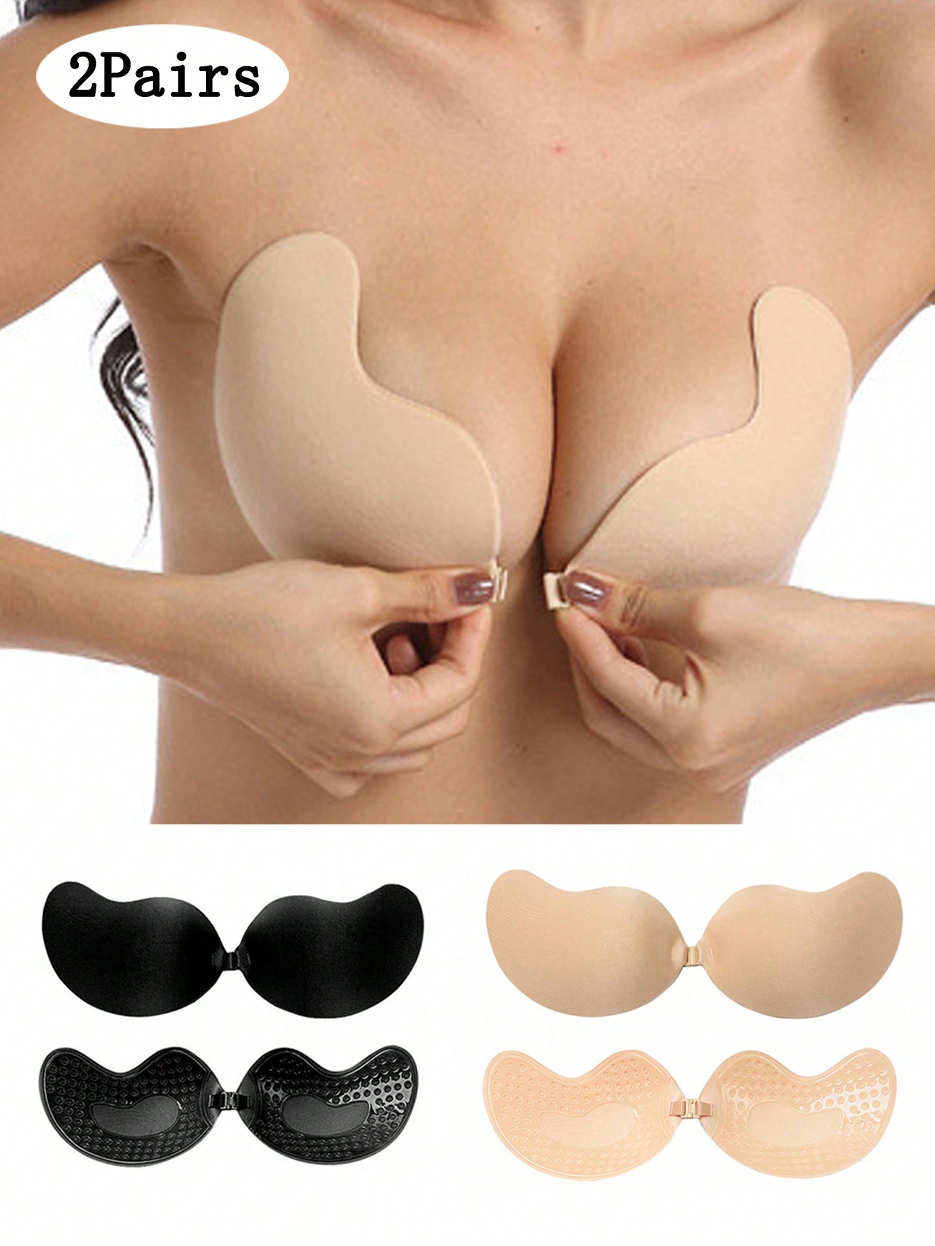 2팩 여성용 셀프 접착식 투명 스트랩리스 푸쉬업 패드  - Push Up Bra Padded 리뷰 및 가격